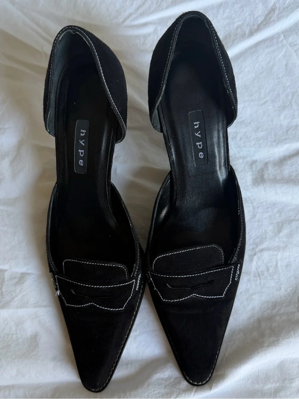 Black Suede Kitten Heels Hype Vintage 6.5